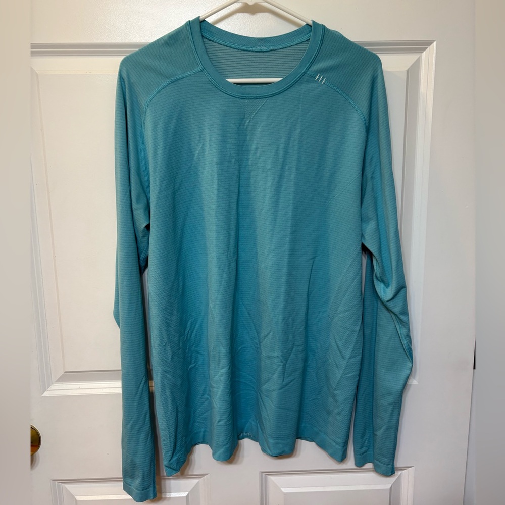 men’s lululemon metal vent long sleeve in blueish teal